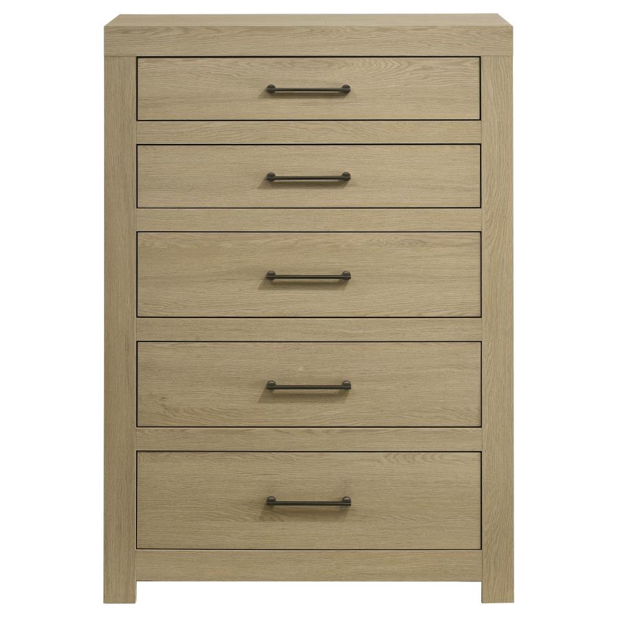 Hendricks 5-drawer Bedroom Chest of Drawers Light Oak - 222655