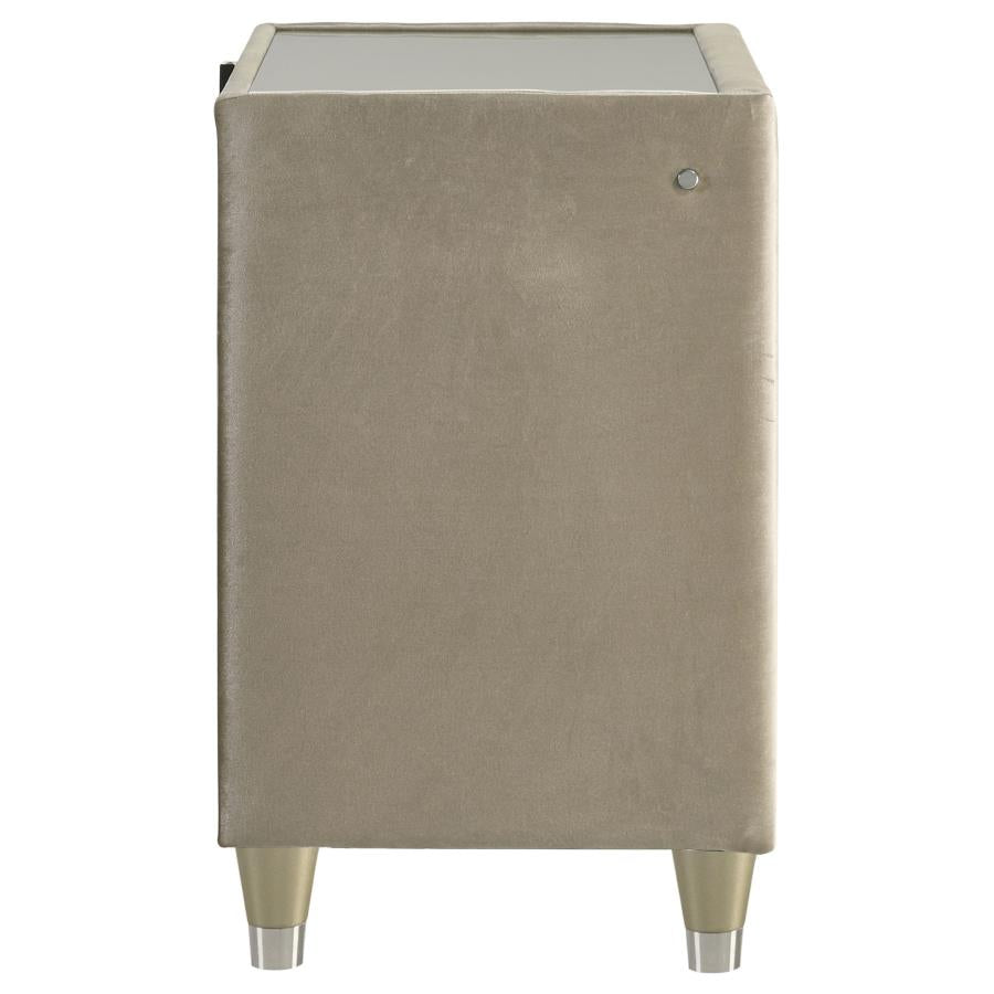 Lorient 2-drawer LED Nightstand with USB Ivory and Camel - 222662