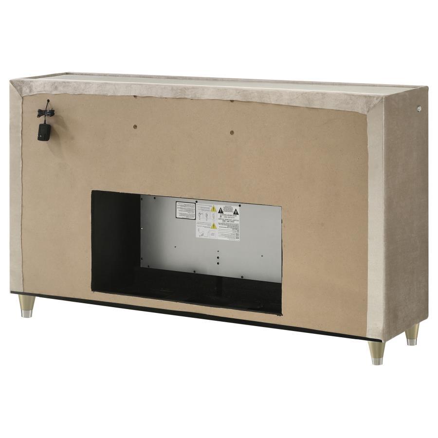 Lorient 8-drawer LED Bedroom Flame Box Dresser Ivory Camel - 222663FB