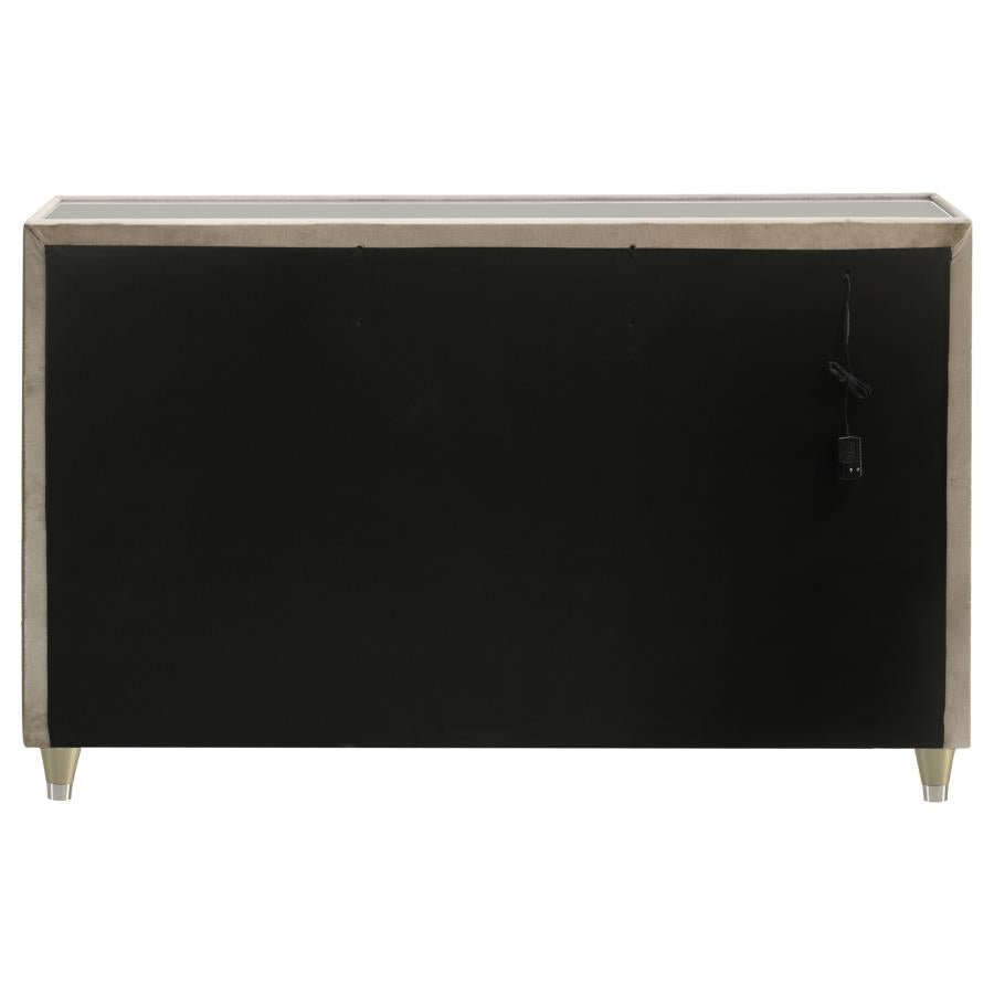 Lorient 8-drawer LED Bedroom Dresser Cabinet Ivory and Camel - 222663