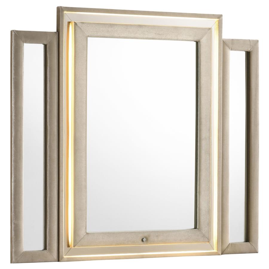 Lorient LED Dresser Mirror Ivory and Camel - 222664