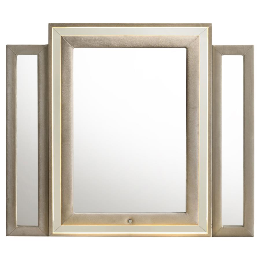 Lorient LED Dresser Mirror Ivory and Camel - 222664