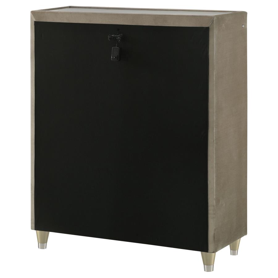 Lorient 5-drawer LED Chest of Drawers Ivory and Camel - 222665