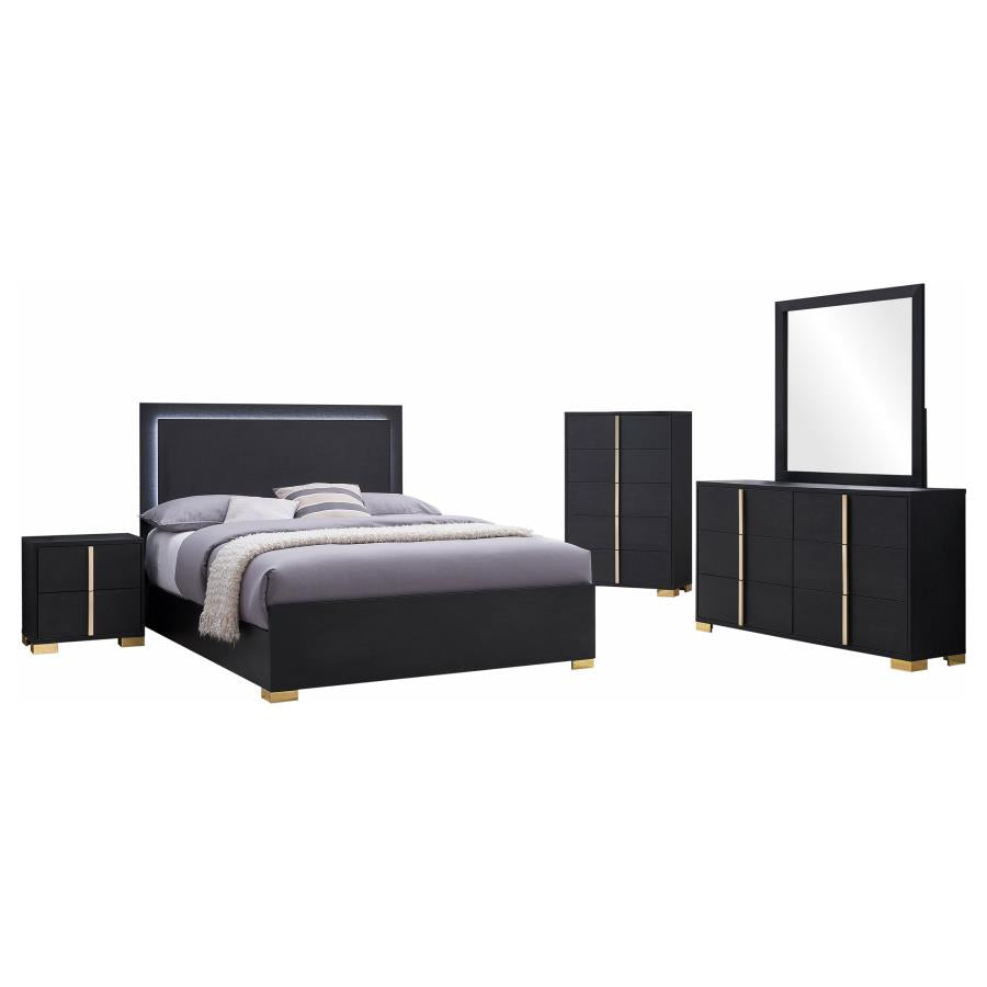 Marceline 5-piece Queen Bedroom Set Black - 222831Q-S5