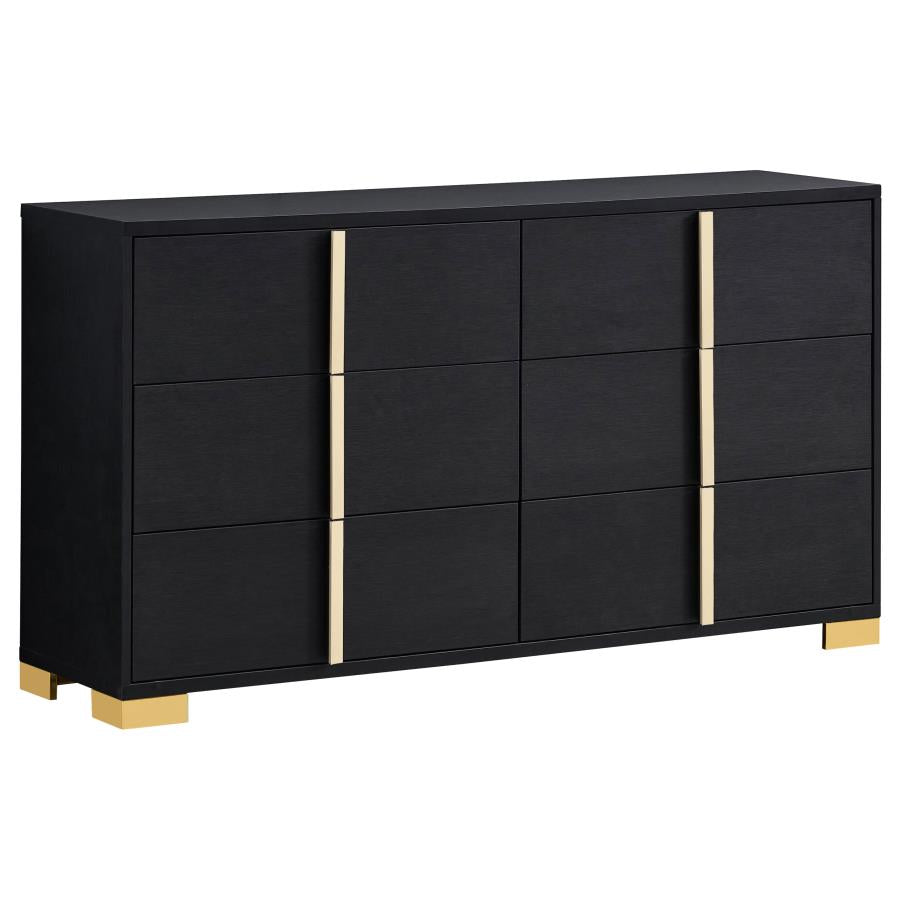 Marceline 6-drawer Dresser Black - 222833