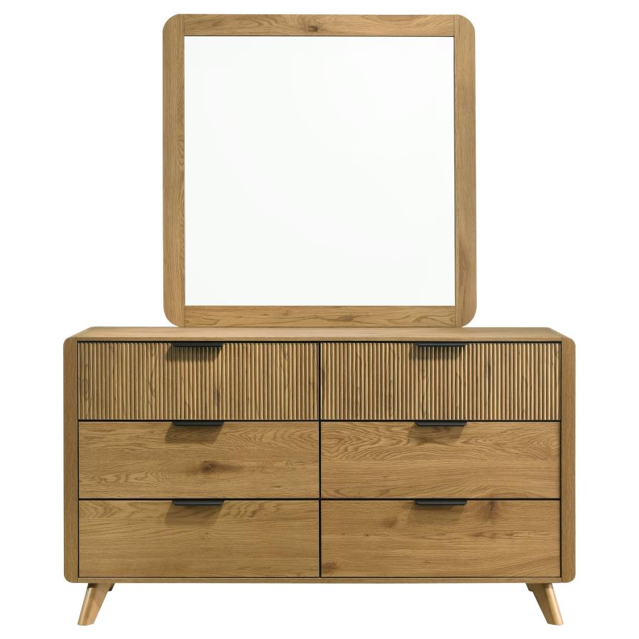 Bennett 6-drawer Bedroom Dresser and Mirror Set Light Oak - 222903M