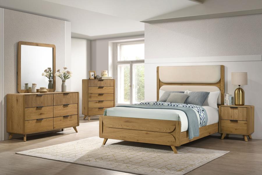 Bennett 6-drawer Bedroom Dresser and Mirror Set Light Oak - 222903M