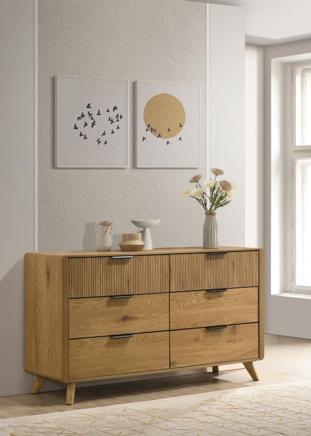 Bennett 6-drawer Bedroom Dresser Cabinet Light Oak - 222903