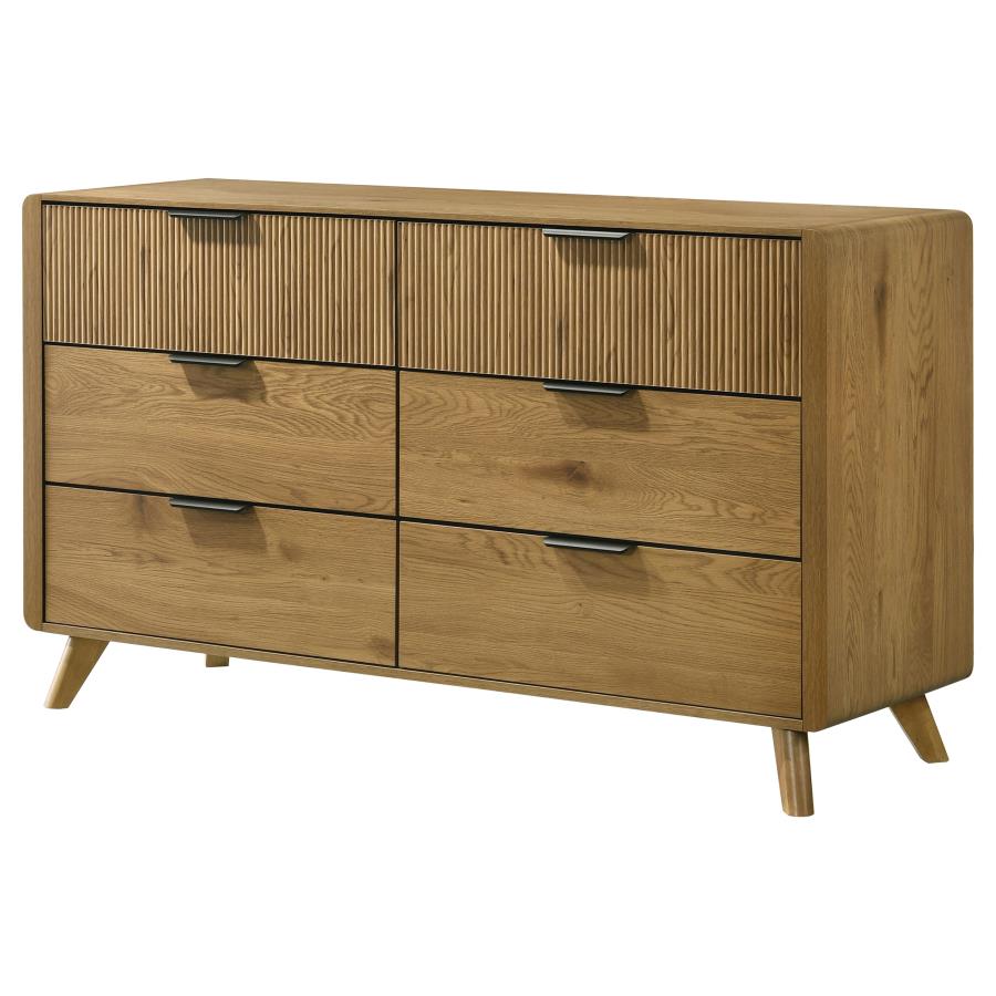 Bennett 6-drawer Bedroom Dresser Cabinet Light Oak - 222903
