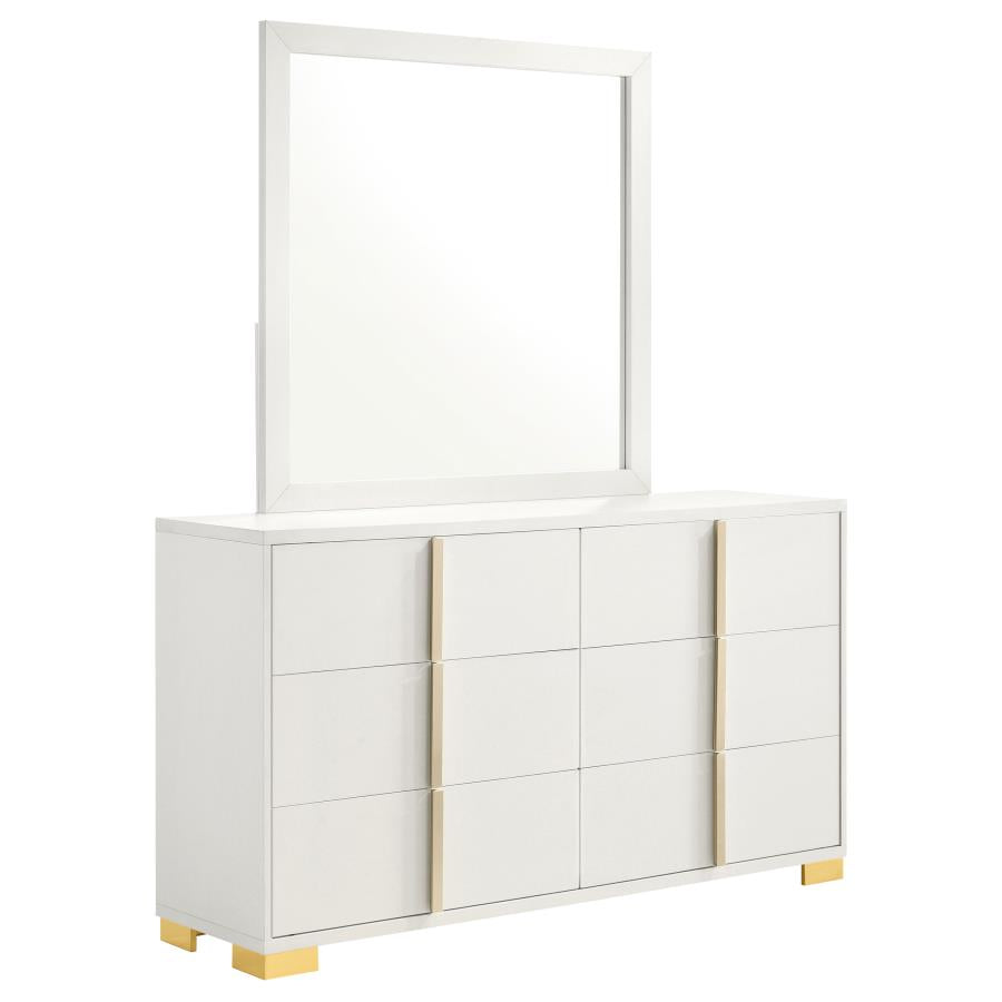 Marceline 6-drawer Dresser with Mirror White - 222933M