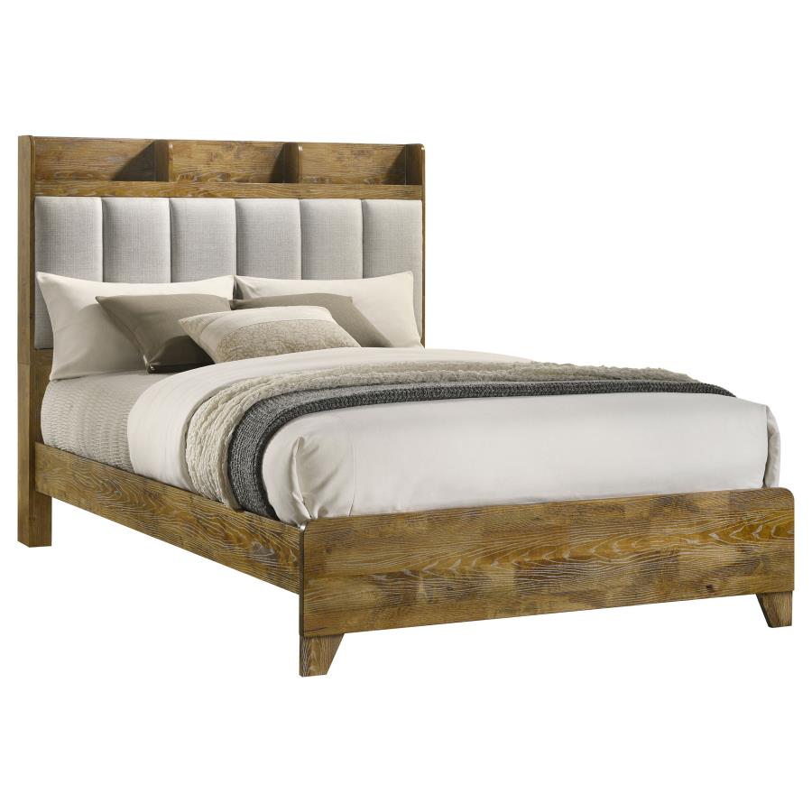 Henderson 57-inch Eastern King Bookcase Panel Bed Medium Oak - 222971KE