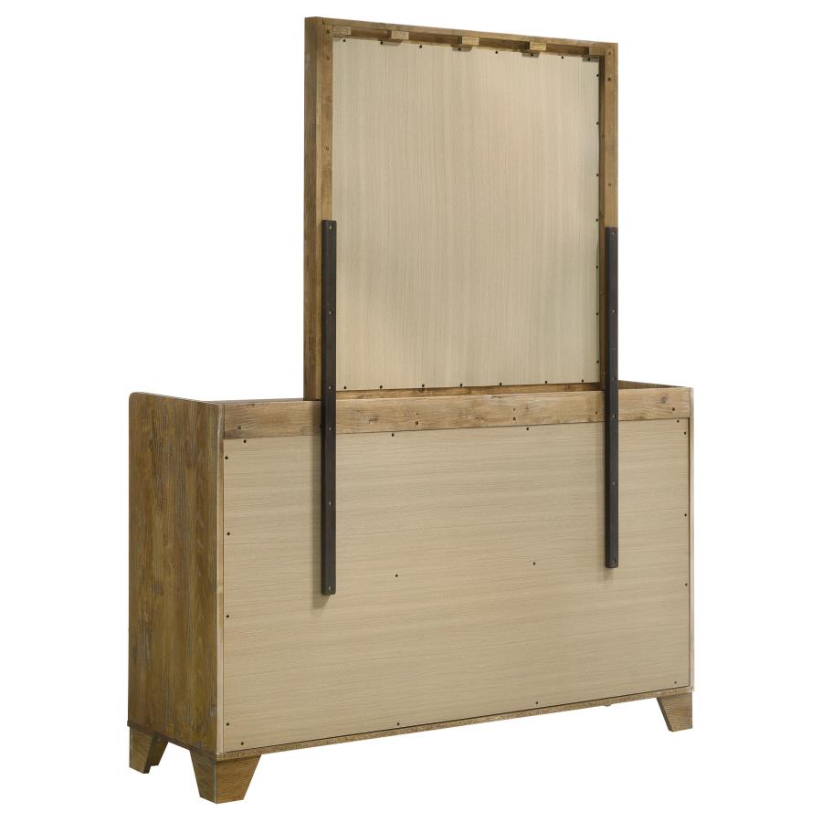 Henderson 6-drawer Bedroom Dresser with Mirror Medium Oak - 222973M