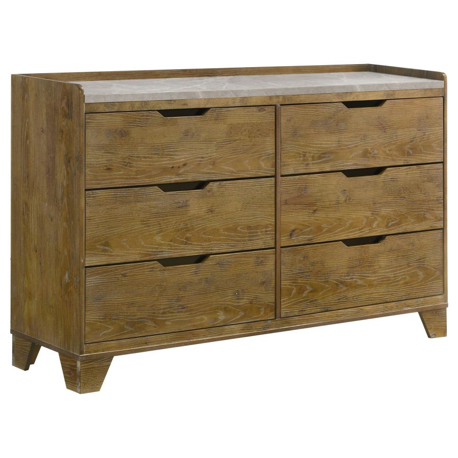 Henderson 6-drawer Bedroom Dresser Cabinet Medium Oak - 222973