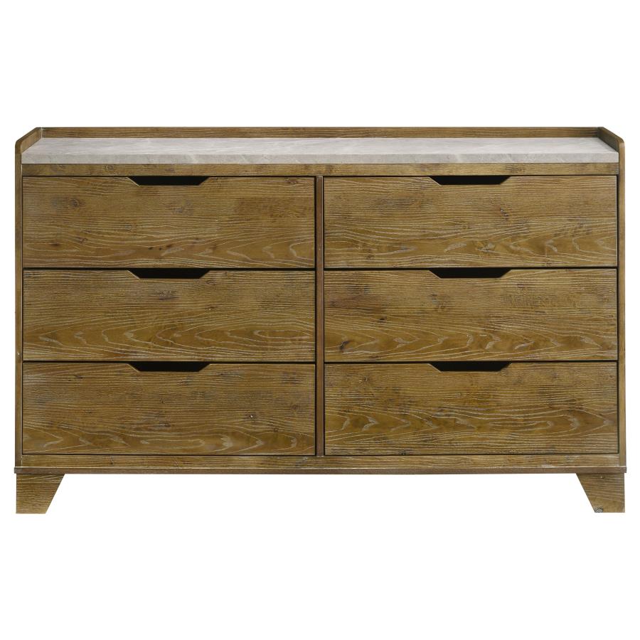 Henderson 6-drawer Bedroom Dresser Cabinet Medium Oak - 222973