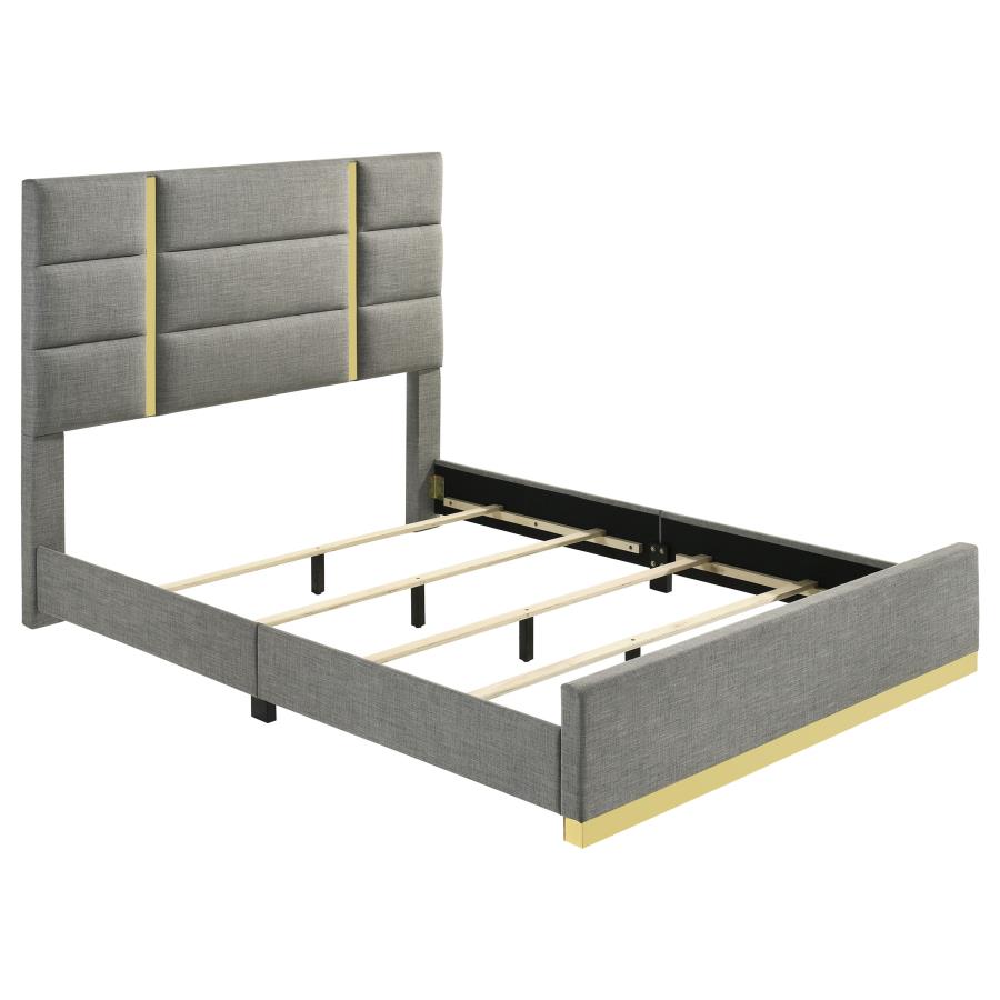 Ines 5-piece Queen Bedroom Set Grey and White High Gloss - 223091GRYQ-S5