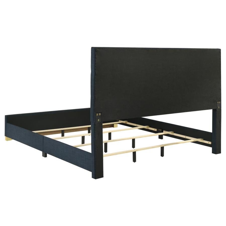 Ines 5-piece Eastern King Bedroom Set Navy and White High Gloss - 223091NVYKE-S5