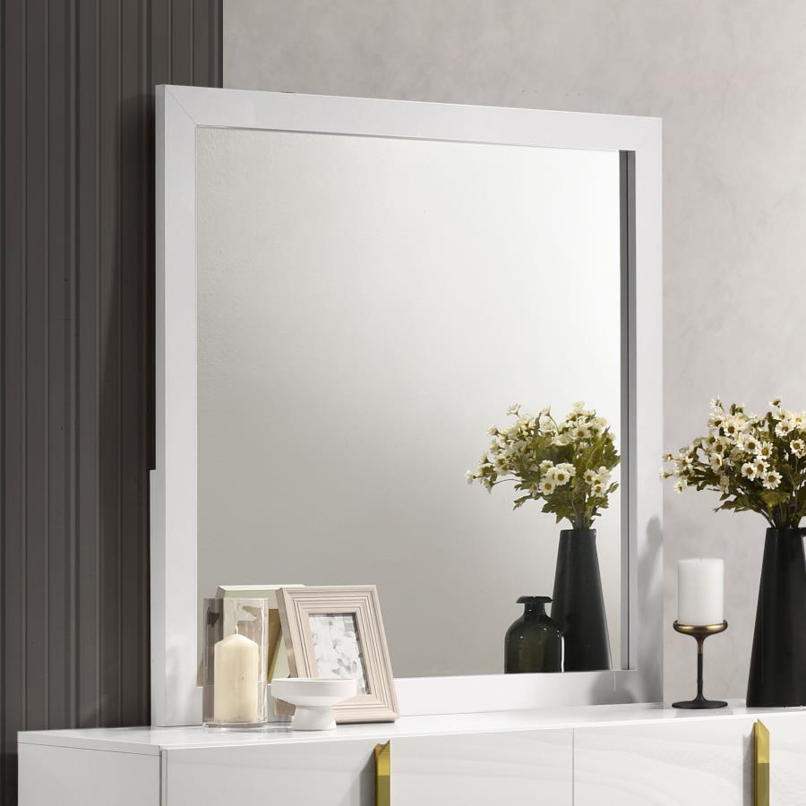 Ines Dresser Mirror White High Gloss - 223094