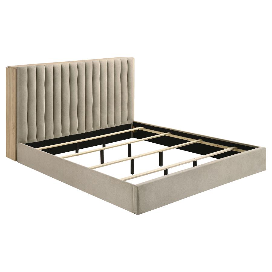 Arielle Eastern King Bookcase Panel Storage Bed Light Oak - 223111KE