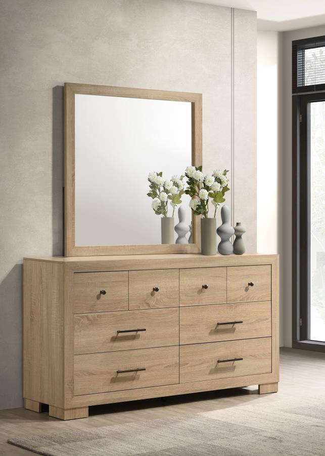 Arielle 6-drawer Bedroom Dresser with Mirror Light Oak - 223113M