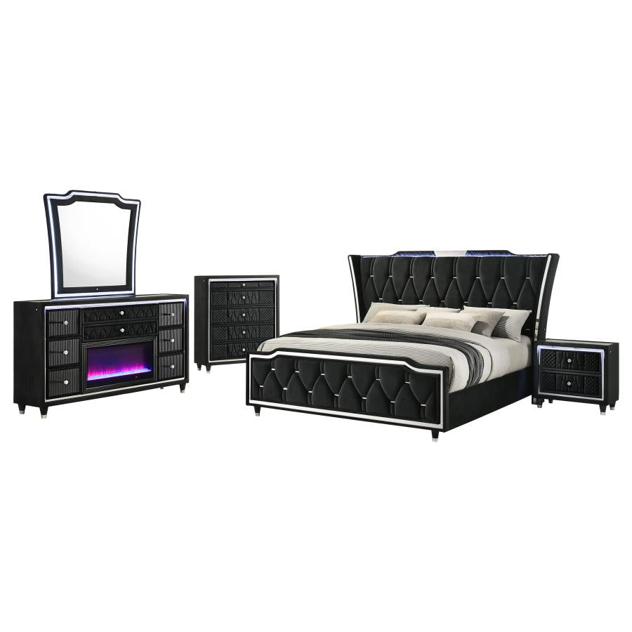 Lorient 5-piece Queen Bedroom Set Black - 223161Q-S5B