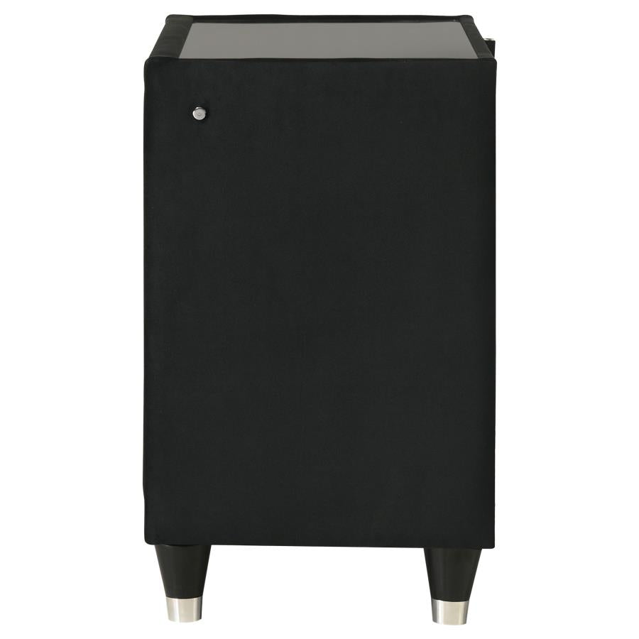Lorient 2-drawer LED Nightstand with USB Black - 223162