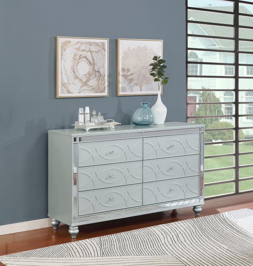 Gunnison 6-drawer Dresser Silver Metallic - 223213