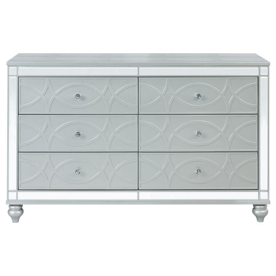 Gunnison 6-drawer Dresser Silver Metallic - 223213