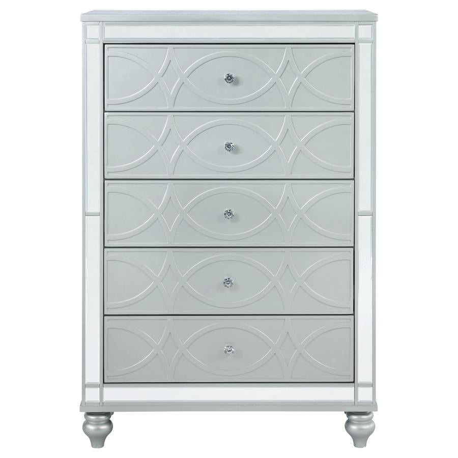 Gunnison 5-drawer Bedroom Chest Silver Metallic - 223215