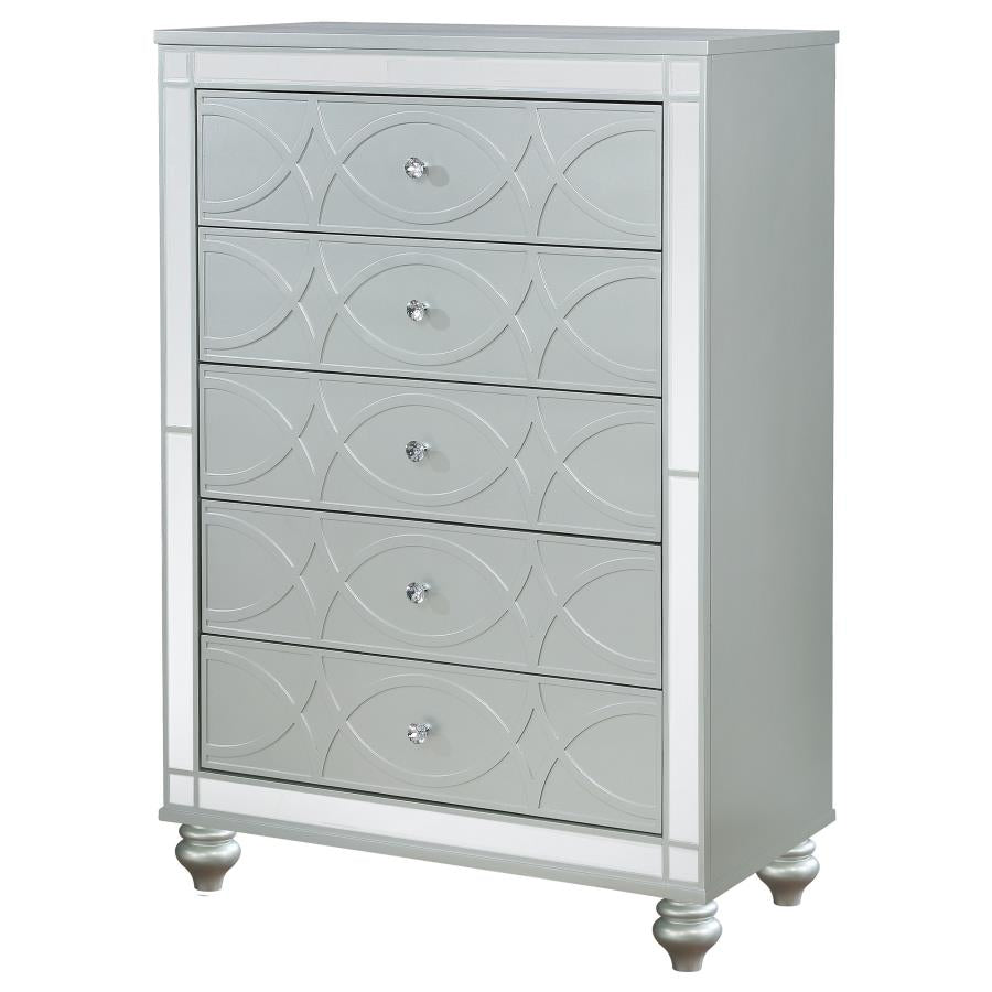 Gunnison 5-drawer Bedroom Chest Silver Metallic - 223215