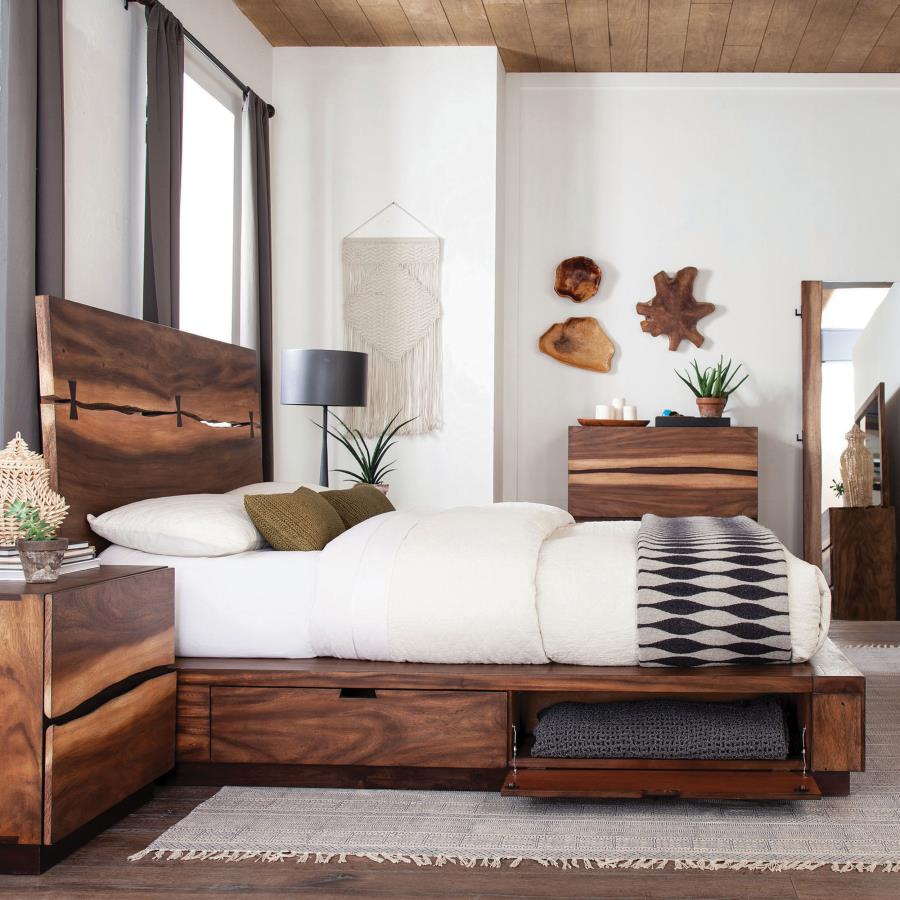 Winslow Wood Eastern King Storage Panel Bed Smokey Walnut - 223250SKE