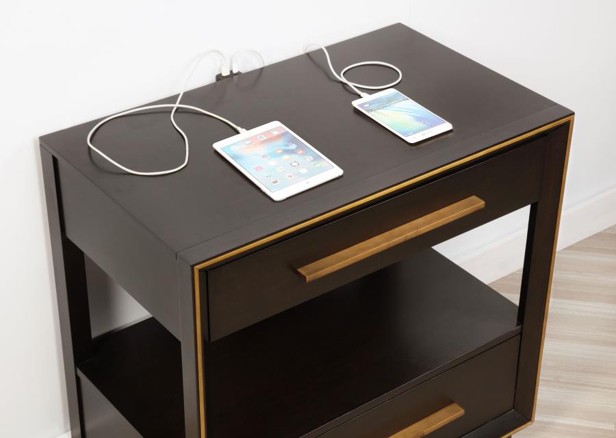 Durango 2-drawer Nightstand Smoked Peppercorn - 223262