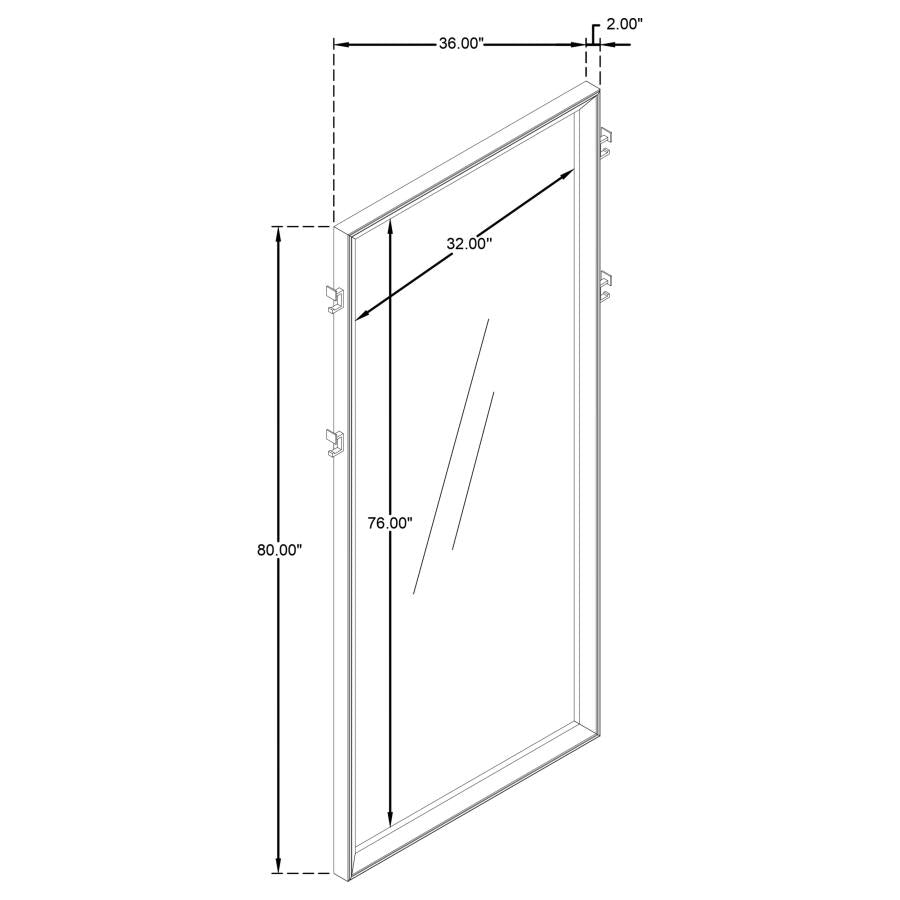 Durango 80-inch Standing Floor Mirror Washed Oak - 223280