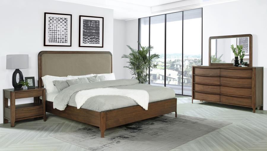 Maderia 4-piece Eastern King Bedroom Set Walnut - 223321KE-S4