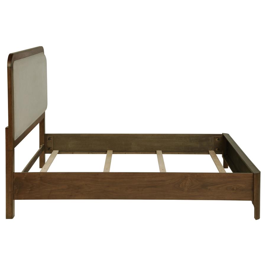Maderia 57-inch Upholstered Queen Panel Bed Walnut - 223321Q