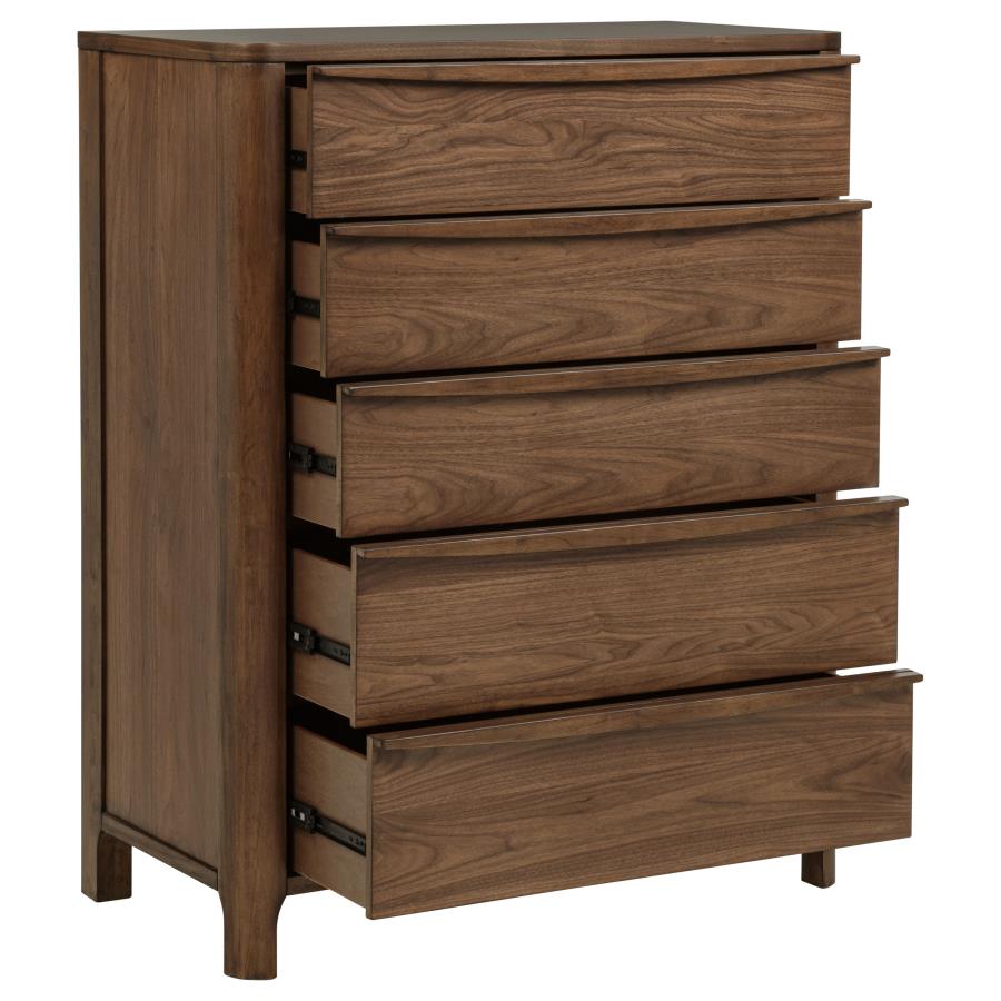 Maderia 5-drawer Chest of Drawers Walnut - 223325