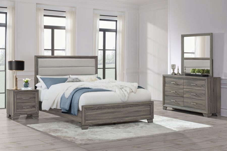 Wright 4-piece Eastern King Bedroom Set Brown Oak - 223341KE-S4