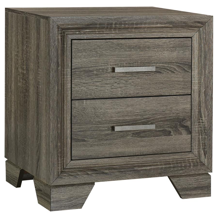 Wright 4-piece Eastern King Bedroom Set Brown Oak - 223341KE-S4