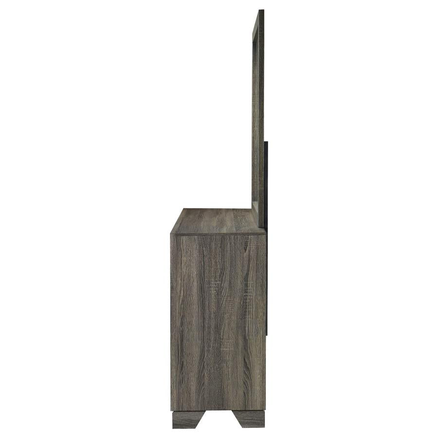 Wright 6-drawer Dresser and Mirror Brown Oak - 223343M