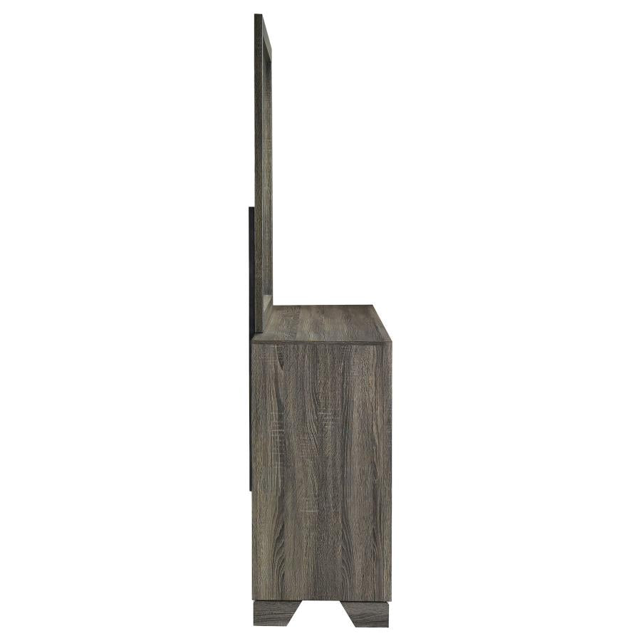Wright 6-drawer Dresser and Mirror Brown Oak - 223343M