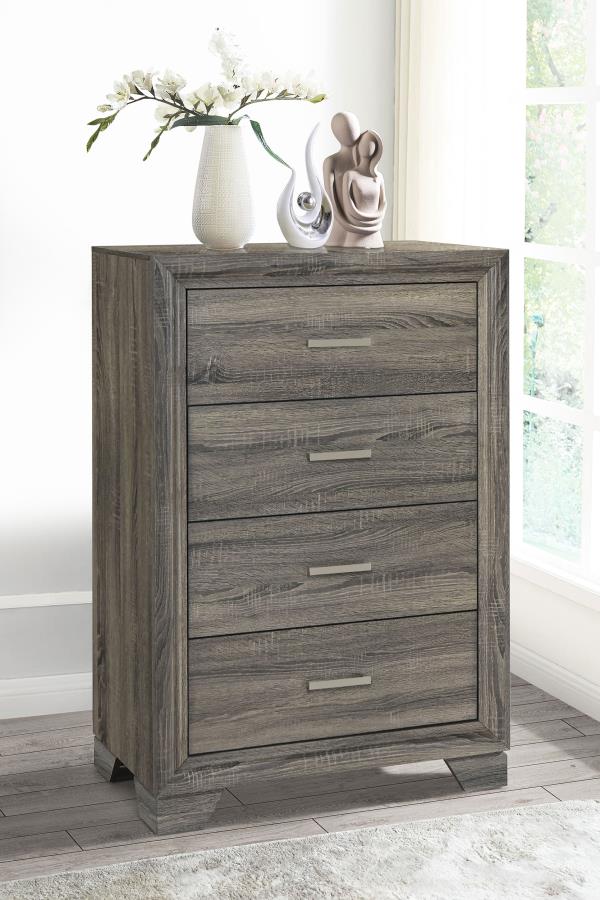 Wright 4-drawer Chest of Drawers Brown Oak - 223345