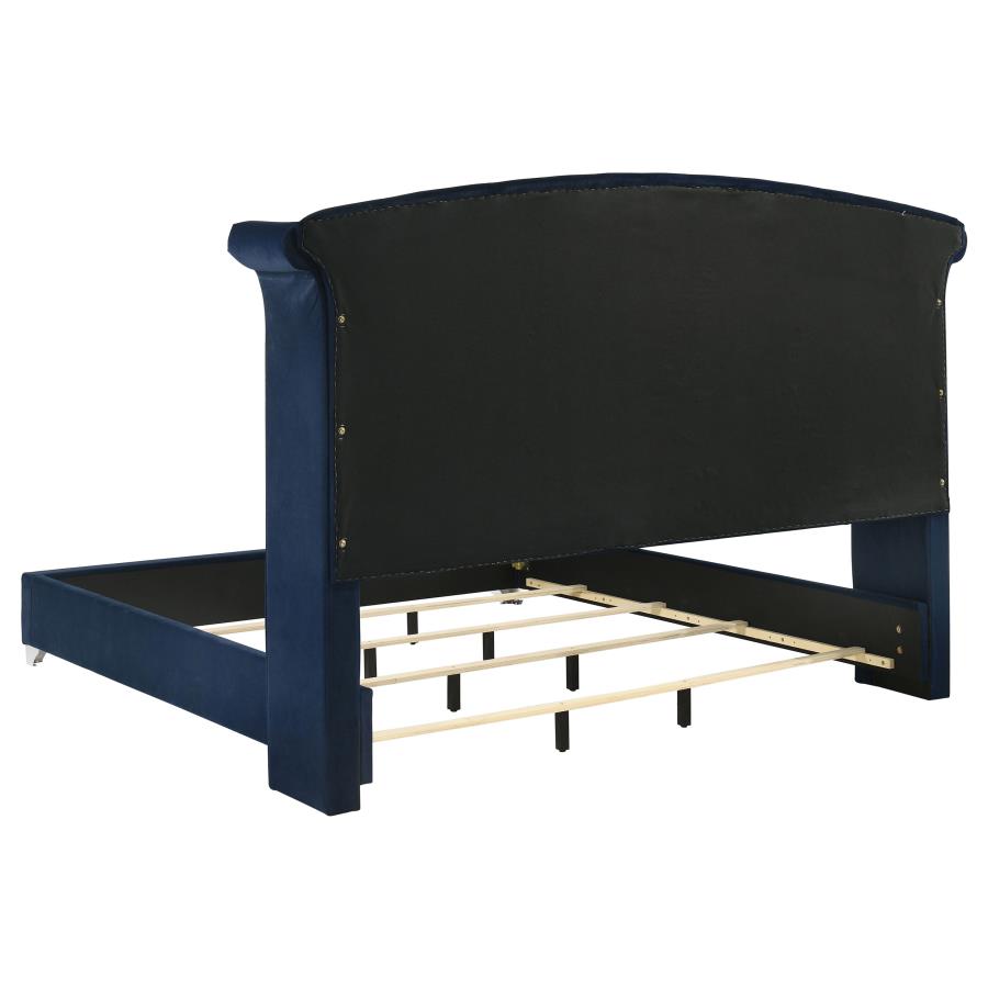 Melody Upholstered Eastern King Wingback Bed Pacific Blue - 223371KE