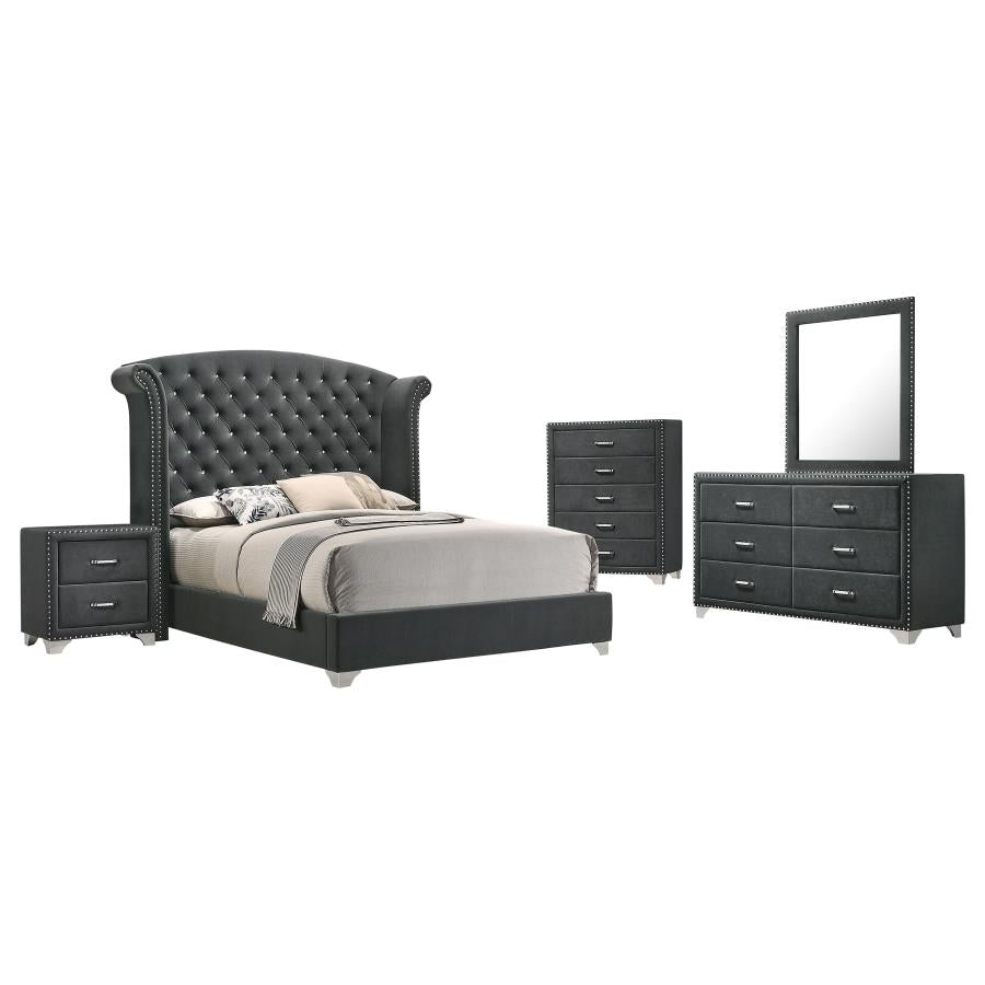 Melody 5-piece California King Bedroom Set Grey - 223381KW-S5