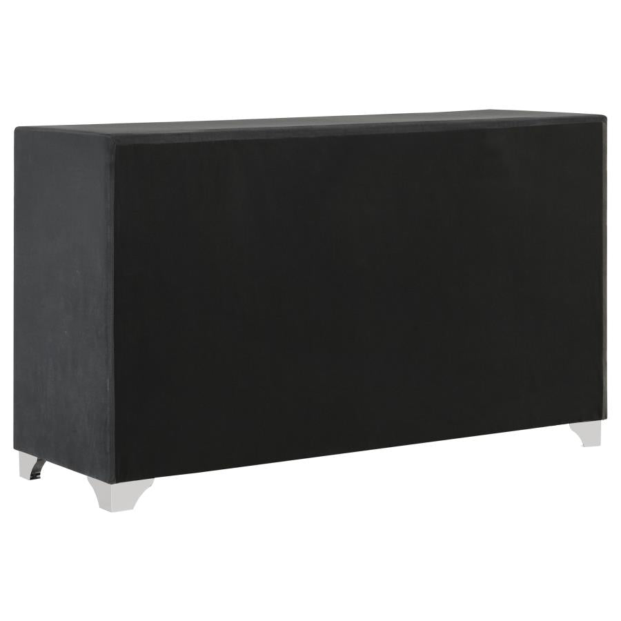 Melody 6-drawer Upholstered Dresser Grey - 223383