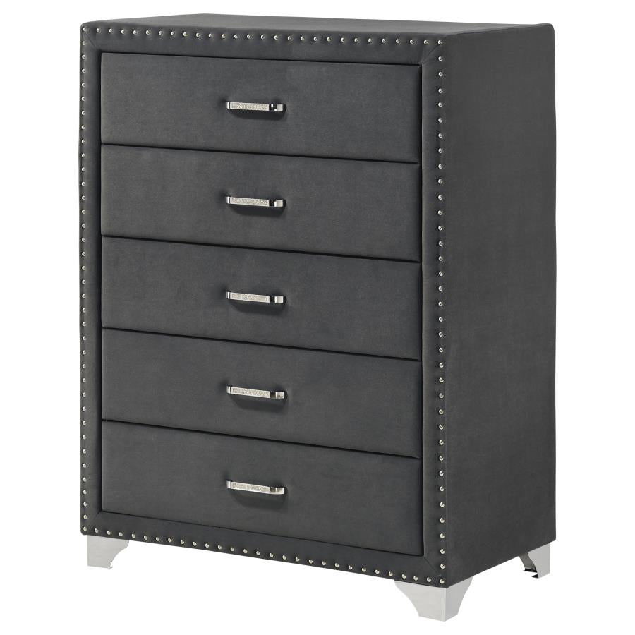 Melody 5-drawer Bedroom Chest Grey - 223385