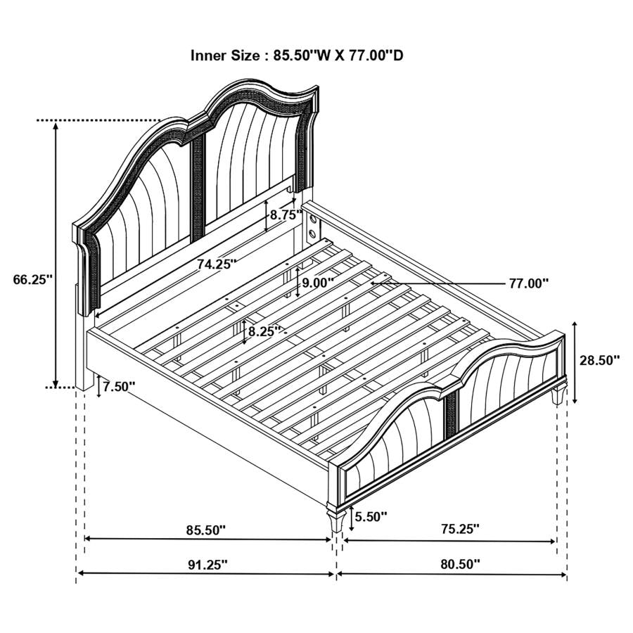 Evangeline 4-piece California King Bedroom Set Silver Oak - 223391KW-S4