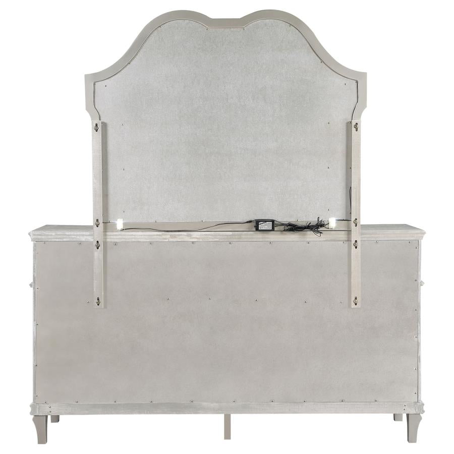 Evangeline 9-drawer Dresser with Mirror Silver Oak - 223393M