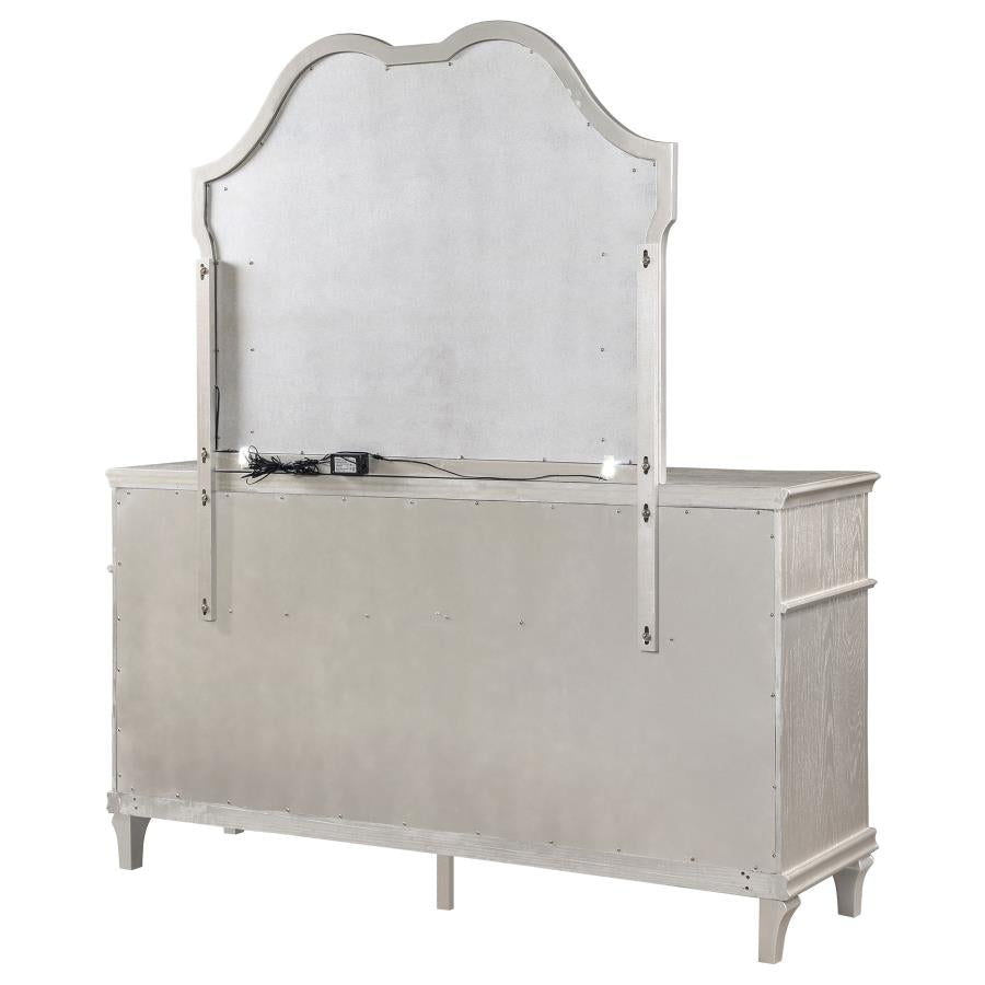 Evangeline 9-drawer Dresser with Mirror Silver Oak - 223393M
