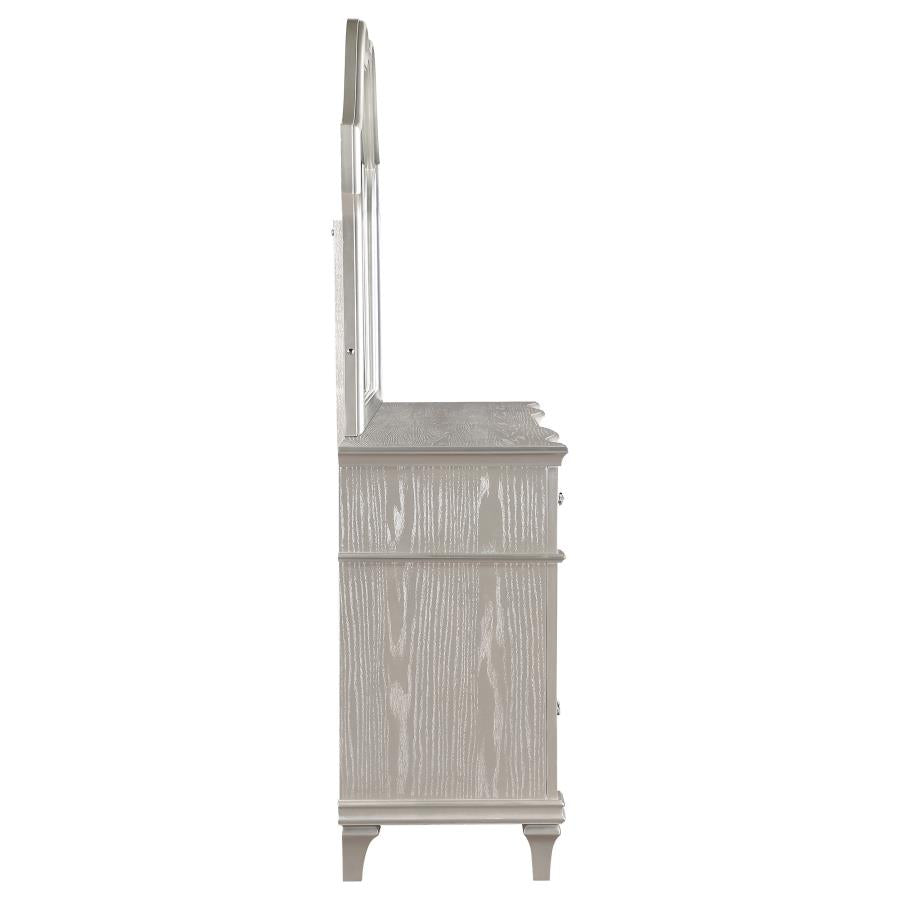 Evangeline 9-drawer Dresser with Mirror Silver Oak - 223393M