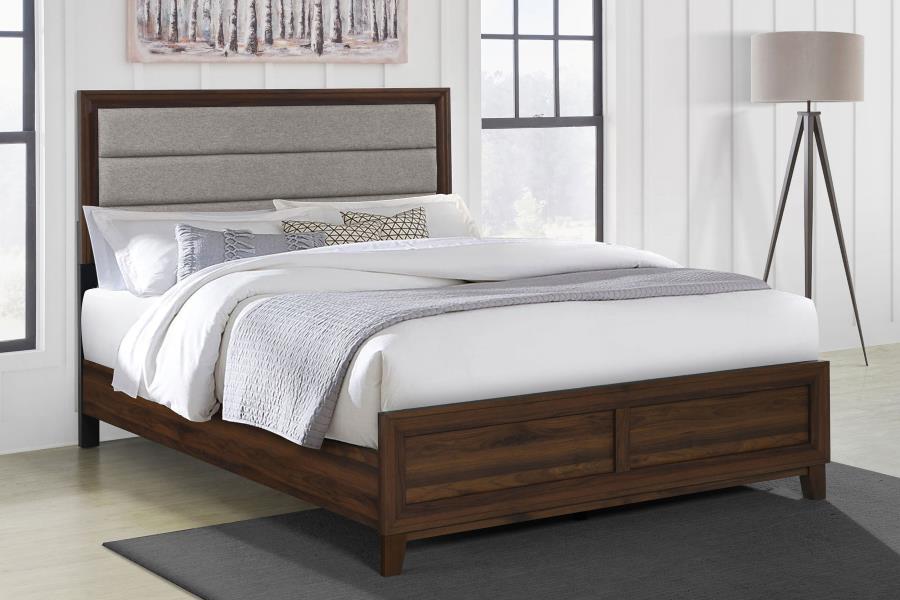Welsley 50-inch Upholstered California King Bed Walnut - 223441KW