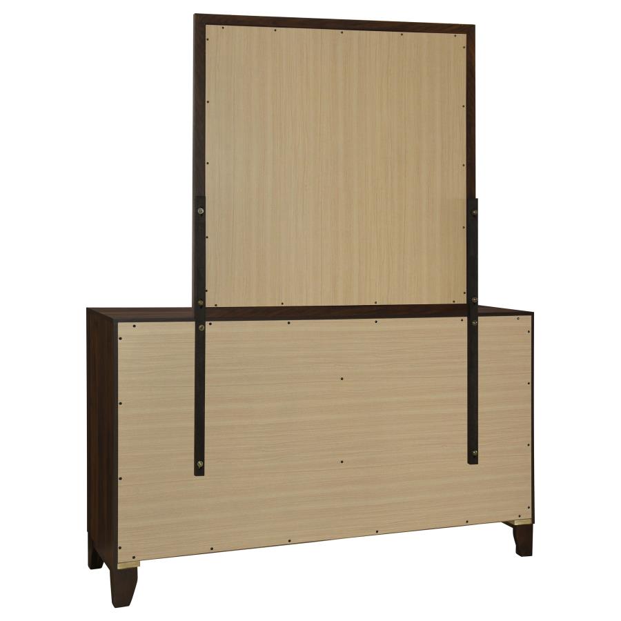 Welsley 6-drawer Dresser and Mirror Walnut - 223443M